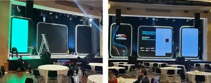 Image about πλαίσια led οθονών 'halo effect' - stage background